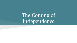 The Coming of Independence