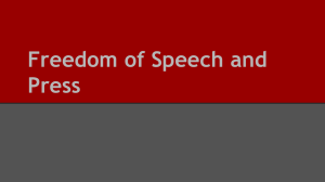 Freedom of Speech and Press