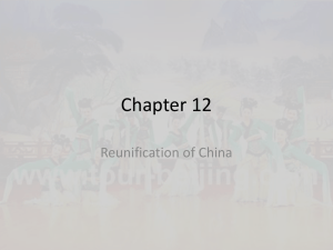 Chapter 12 Reunification of China