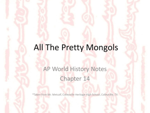 All The Pretty Mongols AP World History Notes Chapter 14