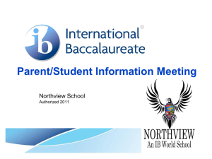 Parent/Student Information Meeting Northview School Authorized 2011