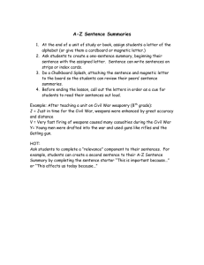 A-Z Sentence Summaries