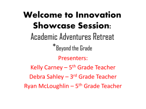 Welcome to Innovation Showcase Session: Academic Adventures Retreat *