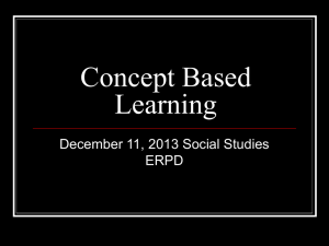 Concept Based Learning December 11, 2013 Social Studies ERPD