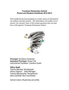 Troutman Elementary School Parent and Student Handbook 2012-2013