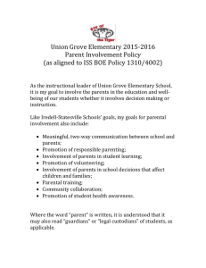 Union Grove Elementary 2015-2016 Parent Involvement Policy