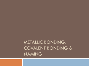 METALLIC BONDING, COVALENT BONDING &amp; NAMING