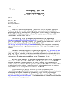 Offer Letter  Standing Faculty – Tenure Track Basic Scientist