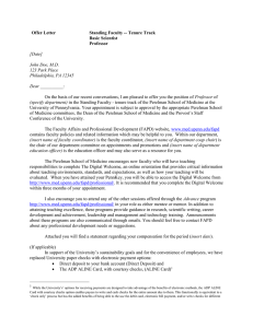 Offer Letter Standing Faculty -- Tenure Track Basic Scientist