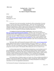 Offer Letter Standing Faculty -- Tenure Track Physician Scientist Assistant Professor
