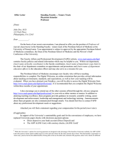 Offer Letter Standing Faculty -- Tenure Track Physician Scientist