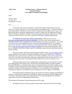 Offer Letter Standing Faculty – Clinician-Educator  Assistant Professor