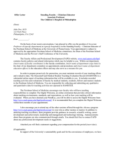 Offer Letter Standing Faculty – Clinician-Educator  Associate Professor