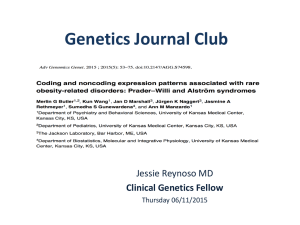 Genetics Journal Club Jessie Reynoso MD Clinical Genetics Fellow Thursday 06/11/2015
