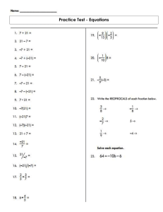 Practice Test - Equations