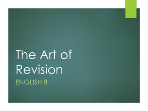 The Art of Revision ENGLISH 8