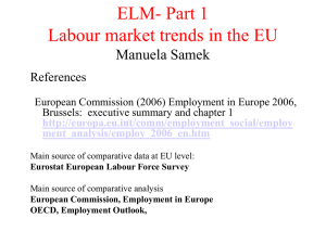 ELM- Part 1 Labour market trends in the EU Manuela Samek References
