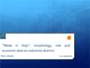 “ Made in Italy”: morphology, role and economic data on industrial districts