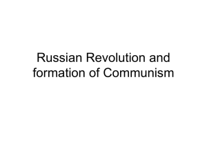 Russian Revolution and formation of Communism