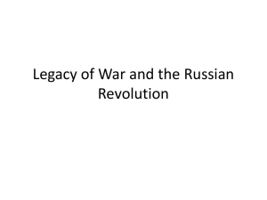 Legacy of War and the Russian Revolution