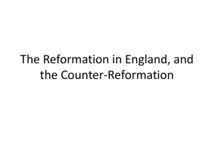 The Reformation in England, and the Counter-Reformation