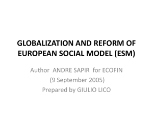 GLOBALIZATION AND REFORM OF EUROPEAN SOCIAL MODEL (ESM) (9 September 2005)