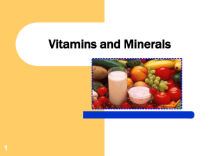 Vitamins and Minerals 1