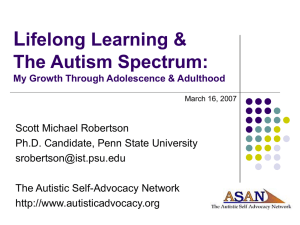 L ifelong Learning &amp; The Autism Spectrum: