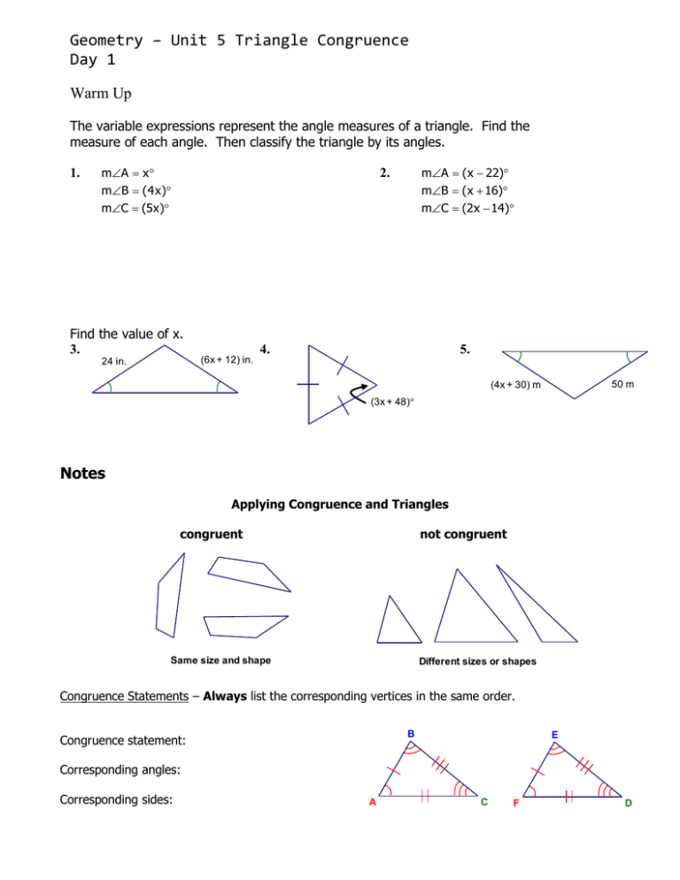 Properties Of Congruent Triangles 7978
