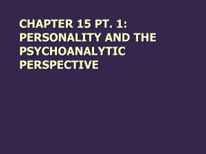 CHAPTER 15 PT. 1: PERSONALITY AND THE PSYCHOANALYTIC PERSPECTIVE
