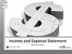 Income and Expense Statement Advanced Level