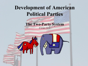 Development of American Political Parties The Two-Party System Civics 11:1