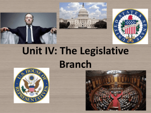 Unit IV: The Legislative Branch