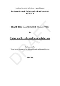 Alpha and beta hexachlorocyclohexane Persistent Organic Pollutants Review Committee (POPRC)
