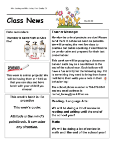 _______________ Class News         ...  Teacher Message: