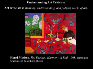 Understanding Art Criticism Art criticism Henri Matisse Hermitage