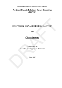 Chlordecone Persistent Organic Pollutants Review Committee (POPRC) DRAFT RISK