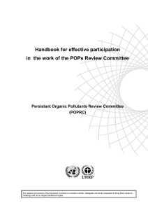Handbook for effective participation Persistant Organic Pollutants Review Committee