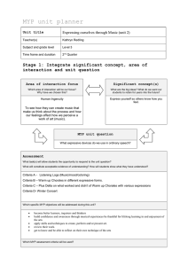 MYP unit planner Stage 1: Integrate significant concept, area of