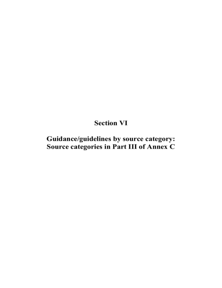 Section VI Guidance/guidelines by source category: