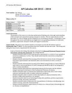 AP Calculus AB 2013 – 2014 AP Calculus AB (Vahsen)