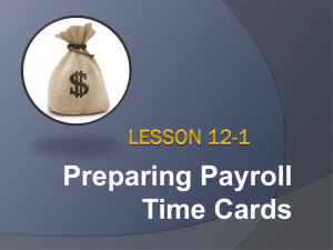 Preparing Payroll Time Cards