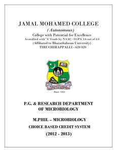 JAMAL MOHAMED COLLEGE  (Autonomous) P.G. &amp; RESEARCH DEPARTMENT