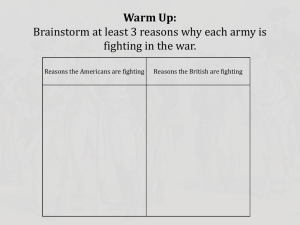 Warm Up: Brainstorm at least 3 reasons why each army is