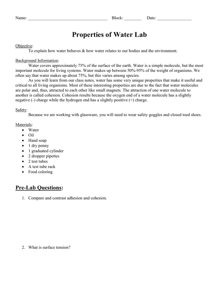properties-of-water-lab