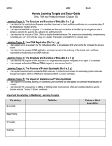 Honors Learning Targets and Study Guide Name: _______________________________________________  Date: __________