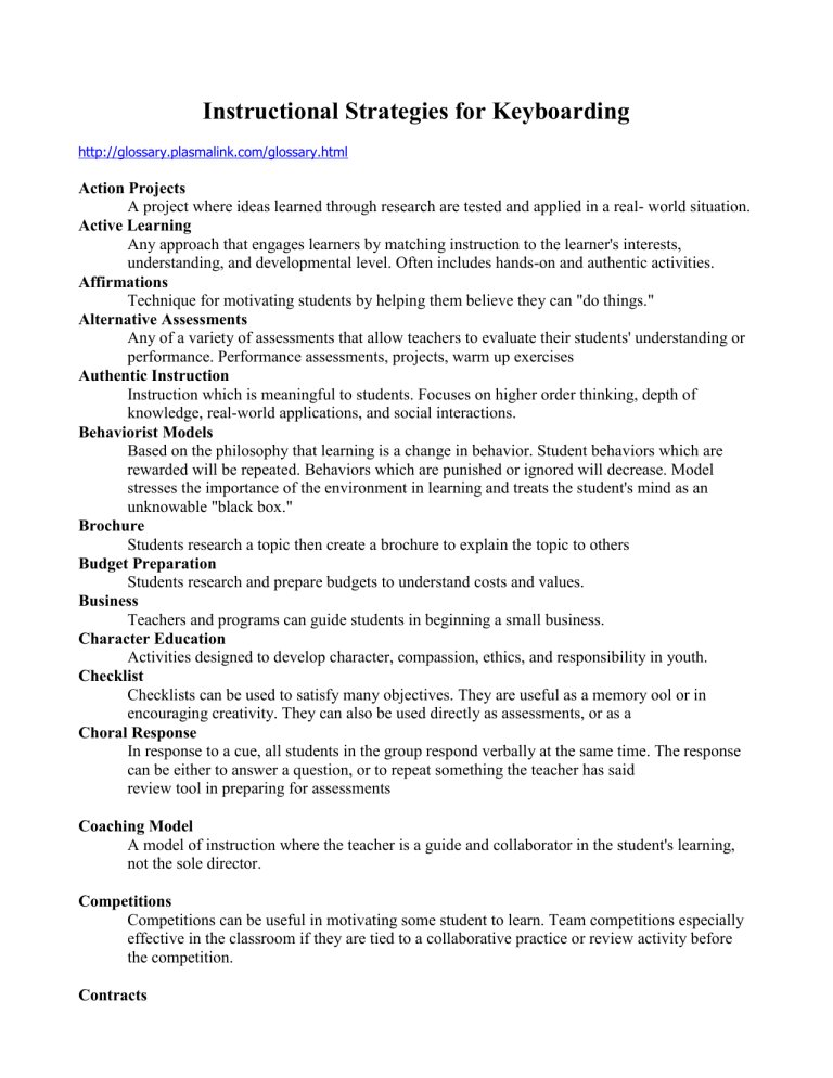 Instructional Strategies For Keyboarding
