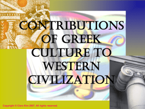 Contributions of Greek Culture to Western