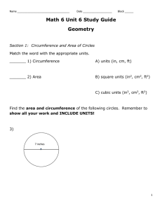 Math 6 Unit 6 Study Guide Geometry