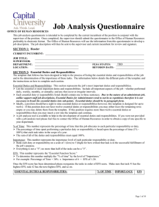 Job Analysis Questionnaire